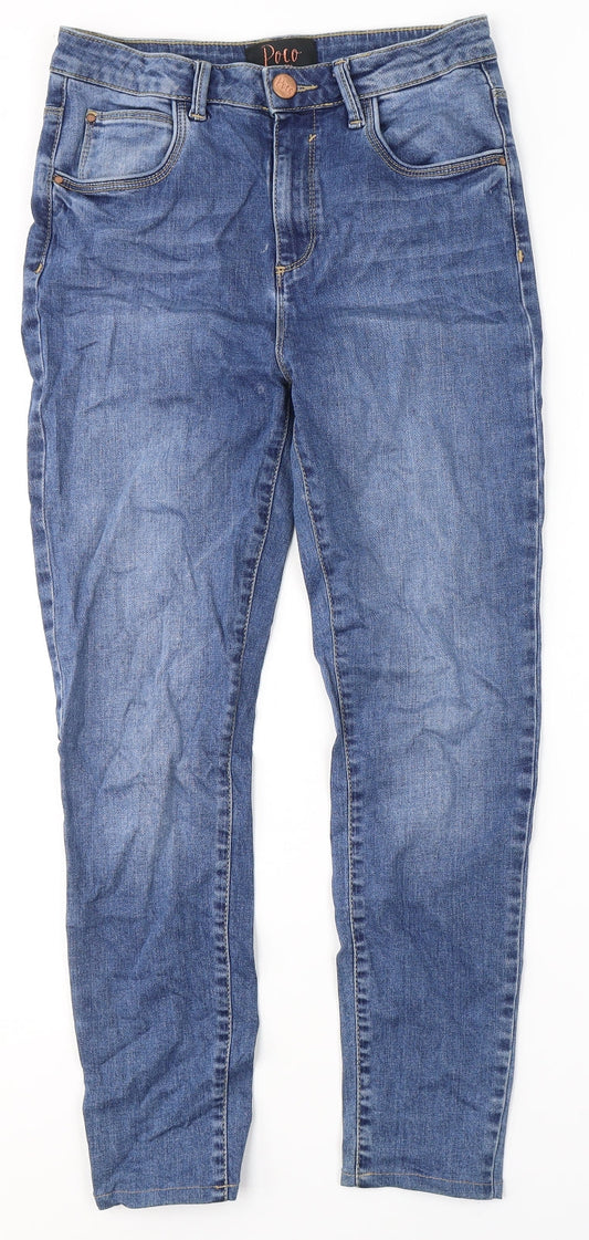 Polo Womens Blue  Cotton Skinny Jeans Size 10 L25 in Regular Zip