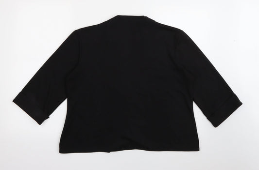 C.M.D Womens Black V-Neck  Polyester Cardigan Jumper Size XL