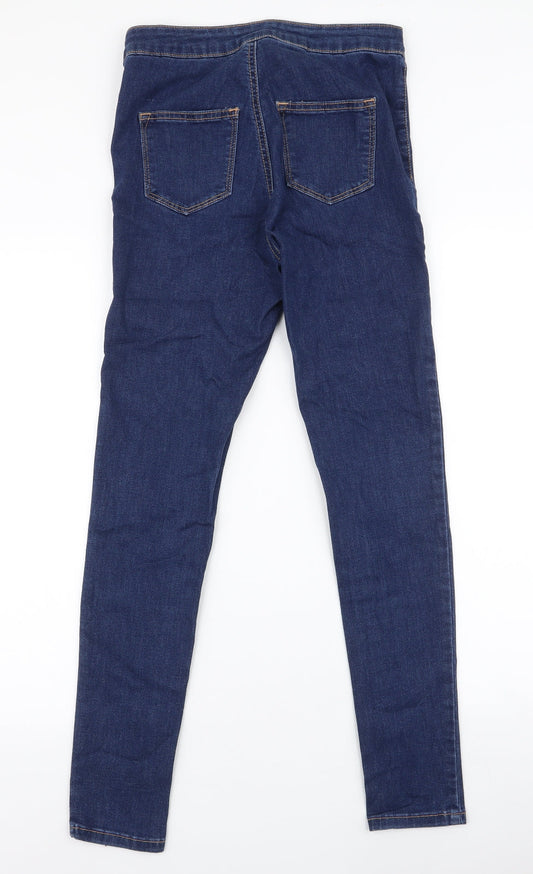 Oasis Womens Blue  Cotton Skinny Jeans Size 8 L28 in Regular Zip