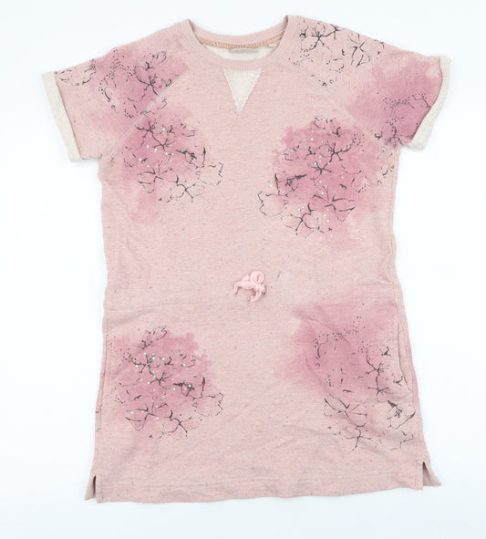 NEXT Girls Pink Floral Cotton Pullover Sweatshirt Size 10 Years  Pullover