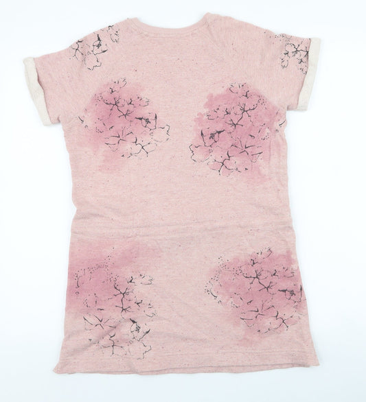 NEXT Girls Pink Floral Cotton Pullover Sweatshirt Size 10 Years  Pullover