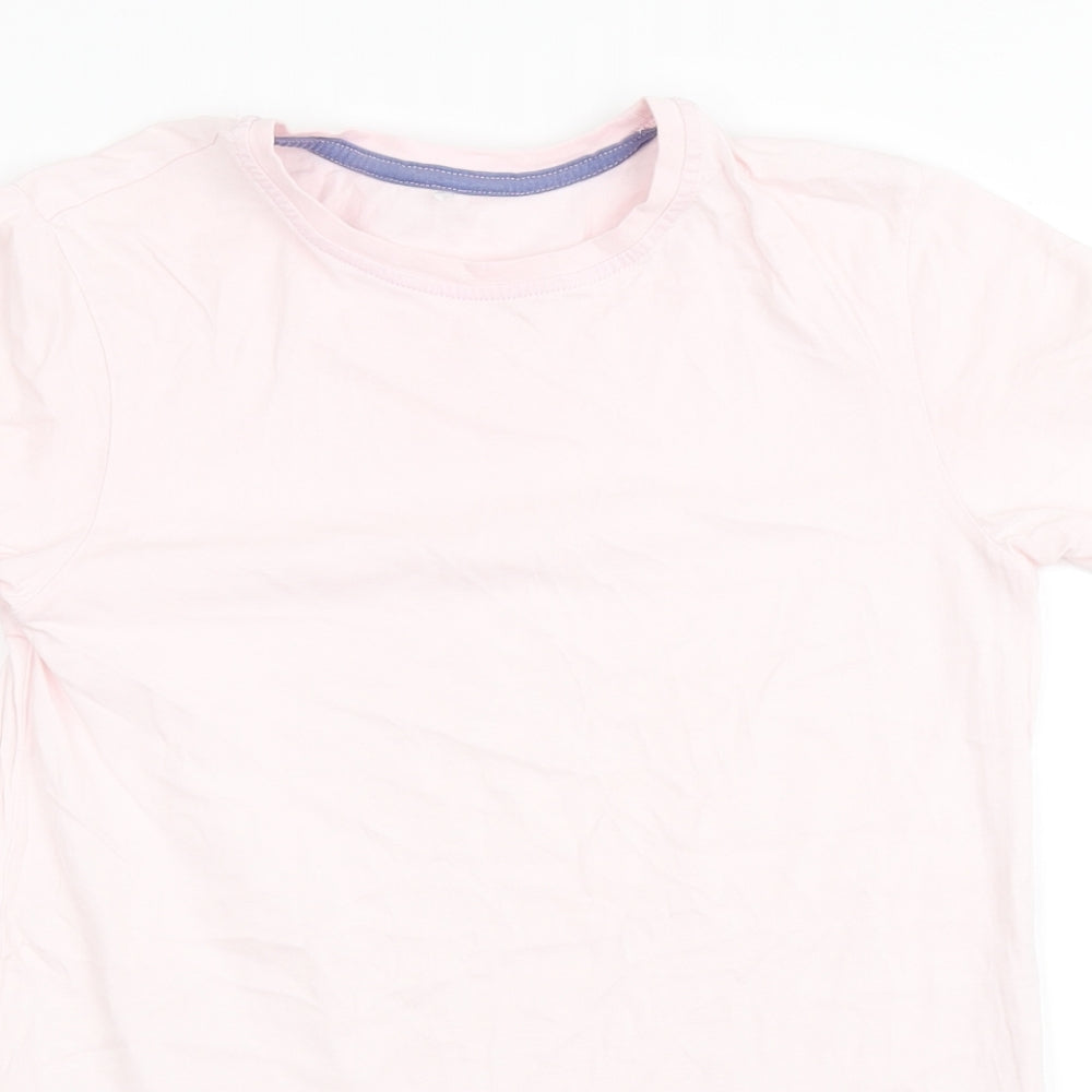 George Boys Pink  Cotton Basic T-Shirt Size 10-11 Years Round Neck Pullover