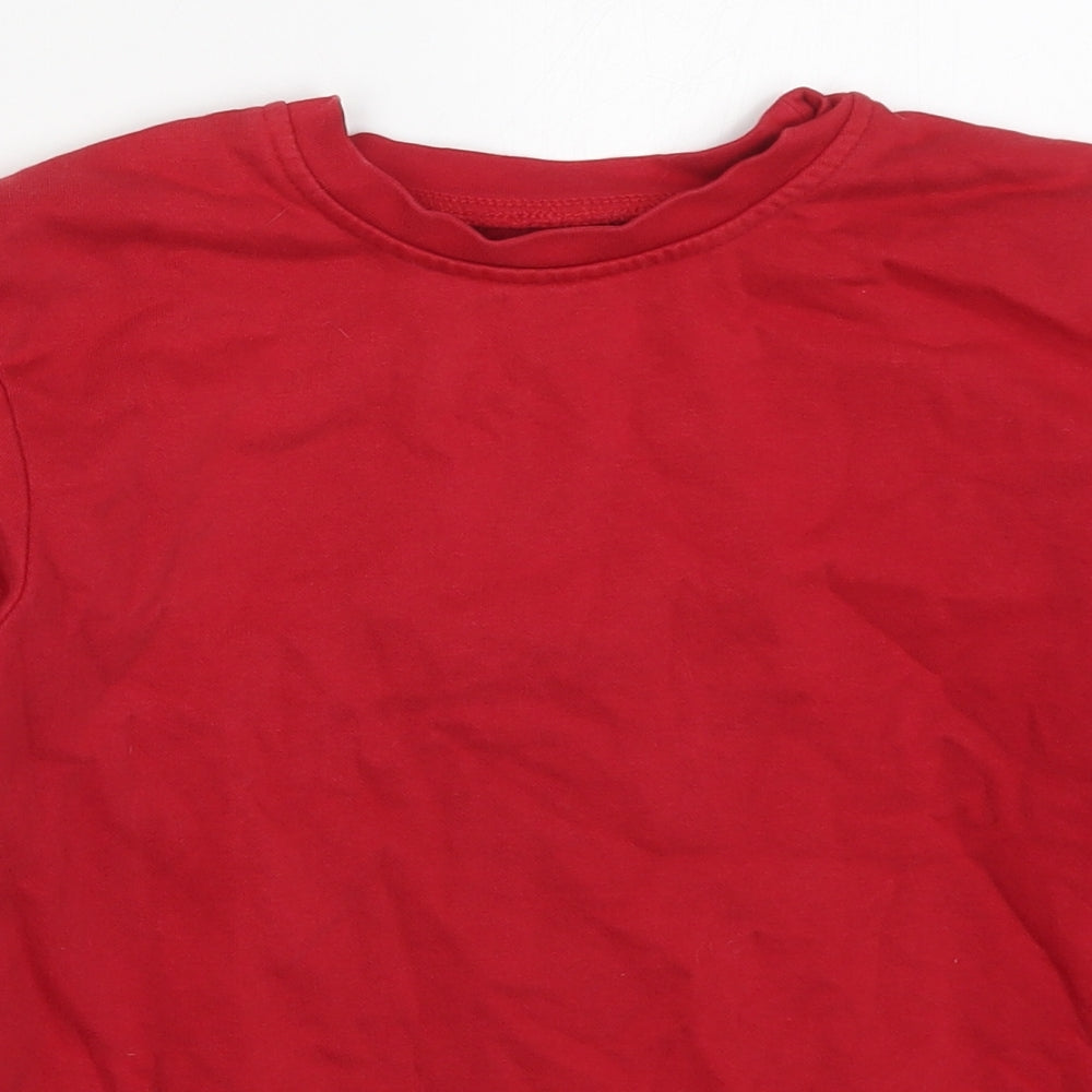George Boys Red  Cotton Pullover Sweatshirt Size 9-10 Years  Pullover