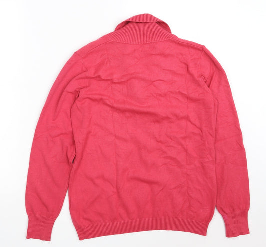 Gollehaug Collection Womens Pink Collared  Modal Pullover Jumper Size 10