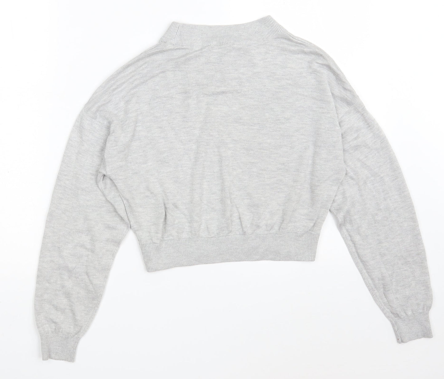 H&M Womens Grey  Acrylic Pullover Sweatshirt Size XS   - Cropped