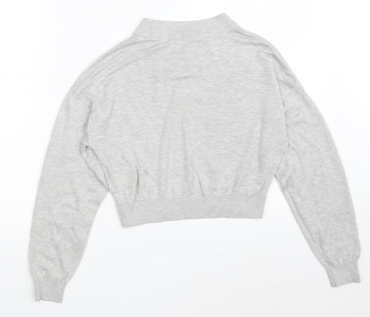 H&M Womens Grey  Acrylic Pullover Sweatshirt Size XS   - Cropped
