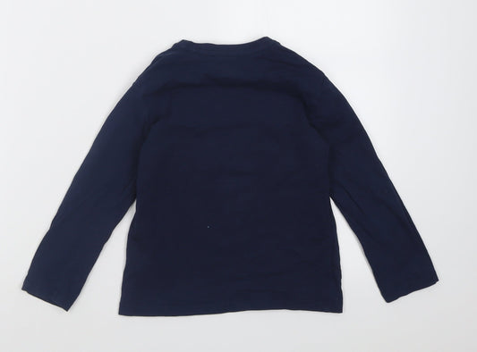 Primark Boys Blue  Cotton Basic Casual Size 4-5 Years Crew Neck Pullover - Monster Skate