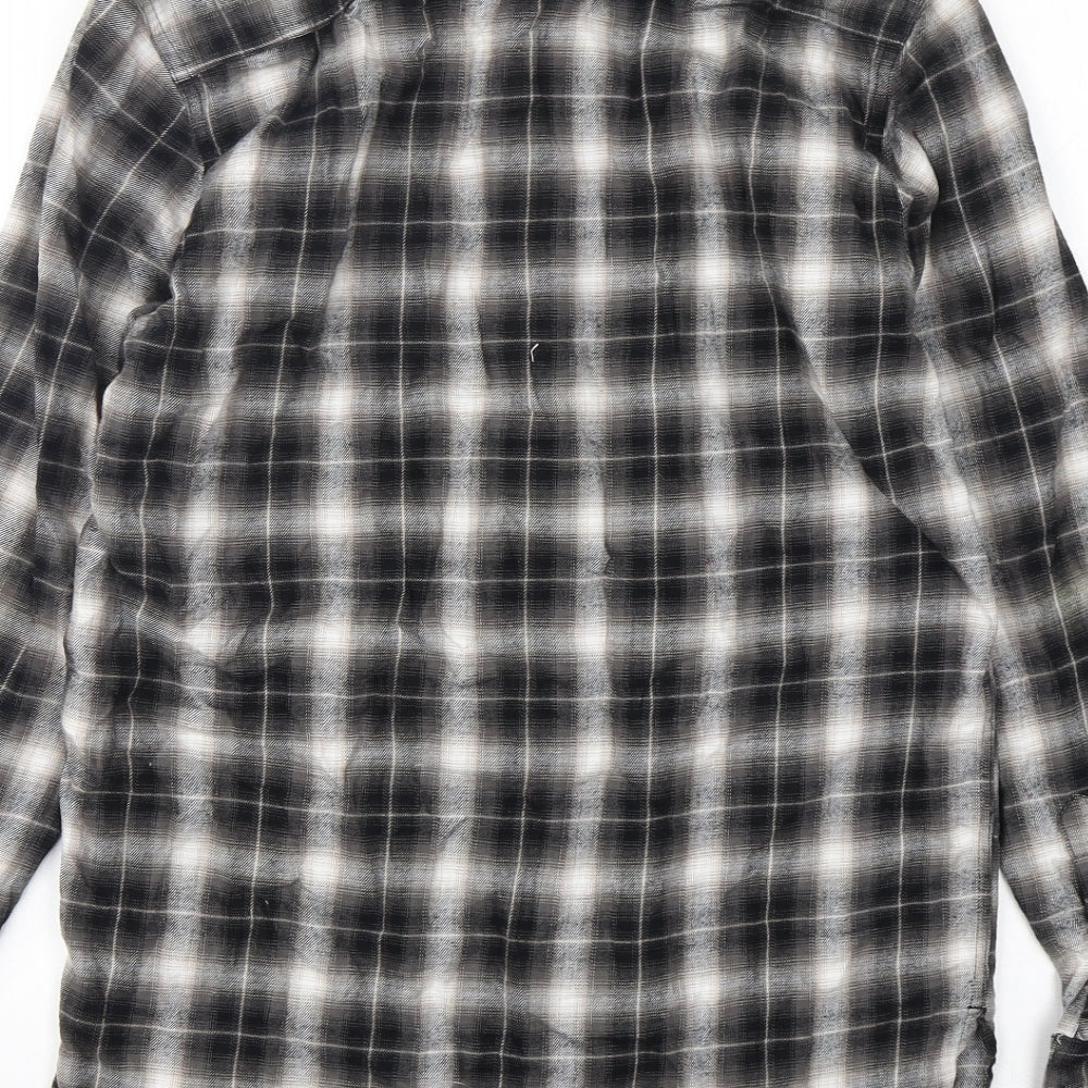 FOREVER 21 Mens Green Plaid Cotton  Button-Up Size XS Collared Button