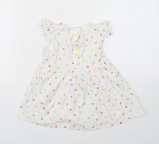 Matalan Girls Multicoloured Polka Dot Cotton A-Line  Size 9-12 Months  Round Neck Pullover