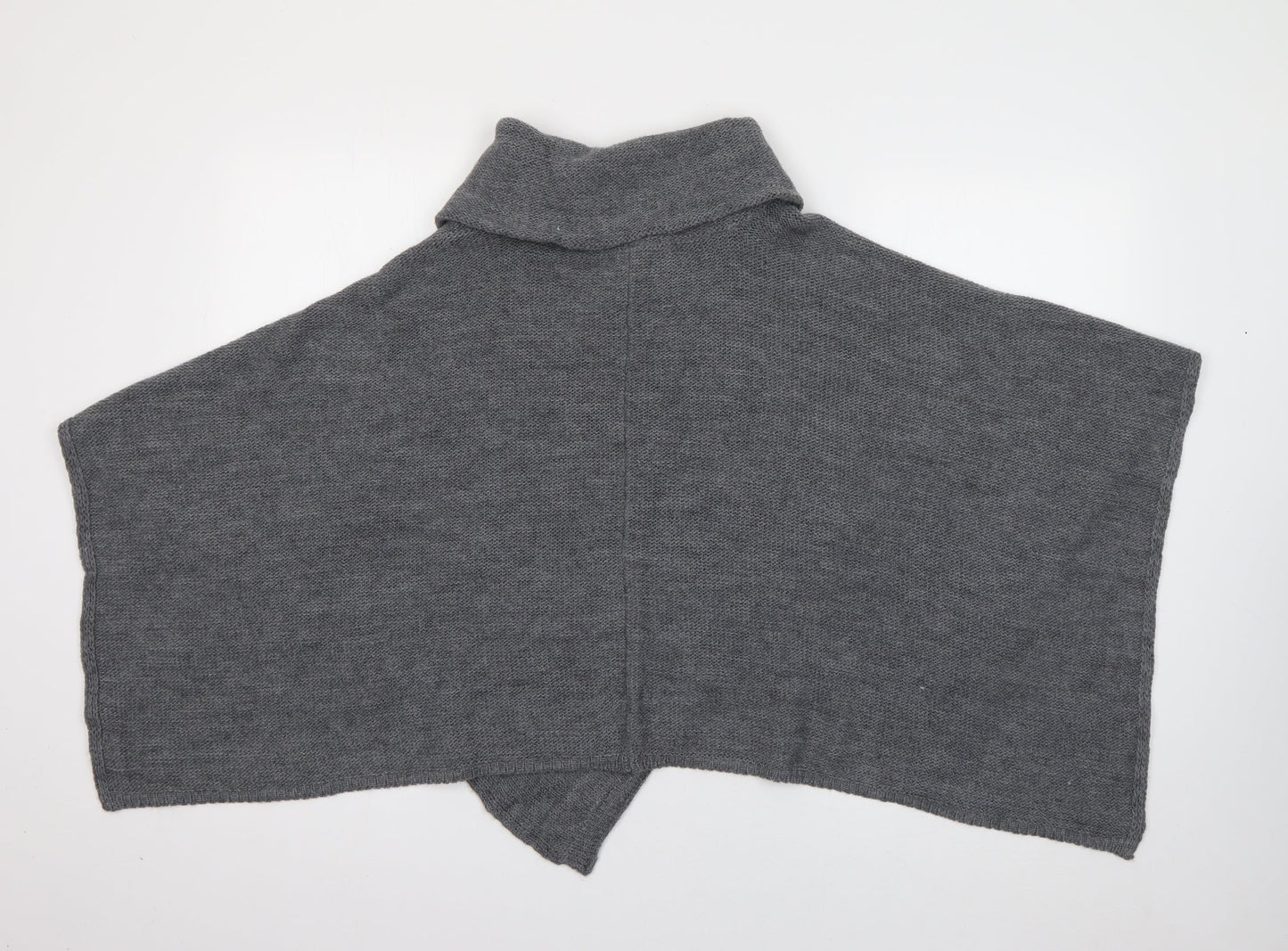 Marks and Spencer Womens Grey Roll Neck  Acrylic Cardigan Jumper One Size