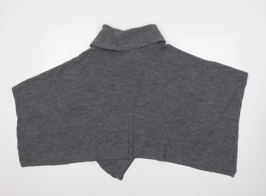 Marks and Spencer Womens Grey Roll Neck  Acrylic Cardigan Jumper One Size