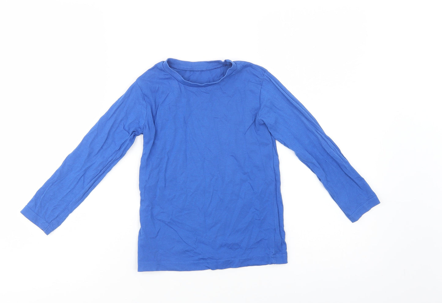 Dunnes Stores Boys Blue  Cotton Basic T-Shirt Size 5 Years Crew Neck Pullover