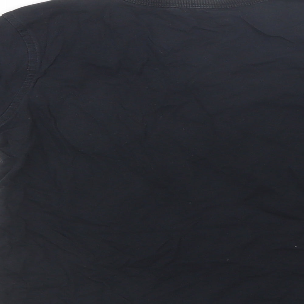 George Girls Black  Cotton Pullover T-Shirt Size 3-4 Years Crew Neck Pullover - The Future