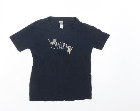 th Clothes Boys Blue  Cotton Basic T-Shirt Size 6 Years Crew Neck Pullover - Madeira