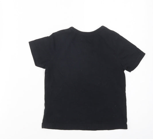 George Girls Black  Cotton Pullover T-Shirt Size 3-4 Years Crew Neck Pullover - Cool Kids Club