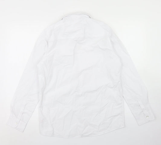 F&F Boys White  Polyester Basic Button-Up Size 14-15 Years Collared Button - School Wear