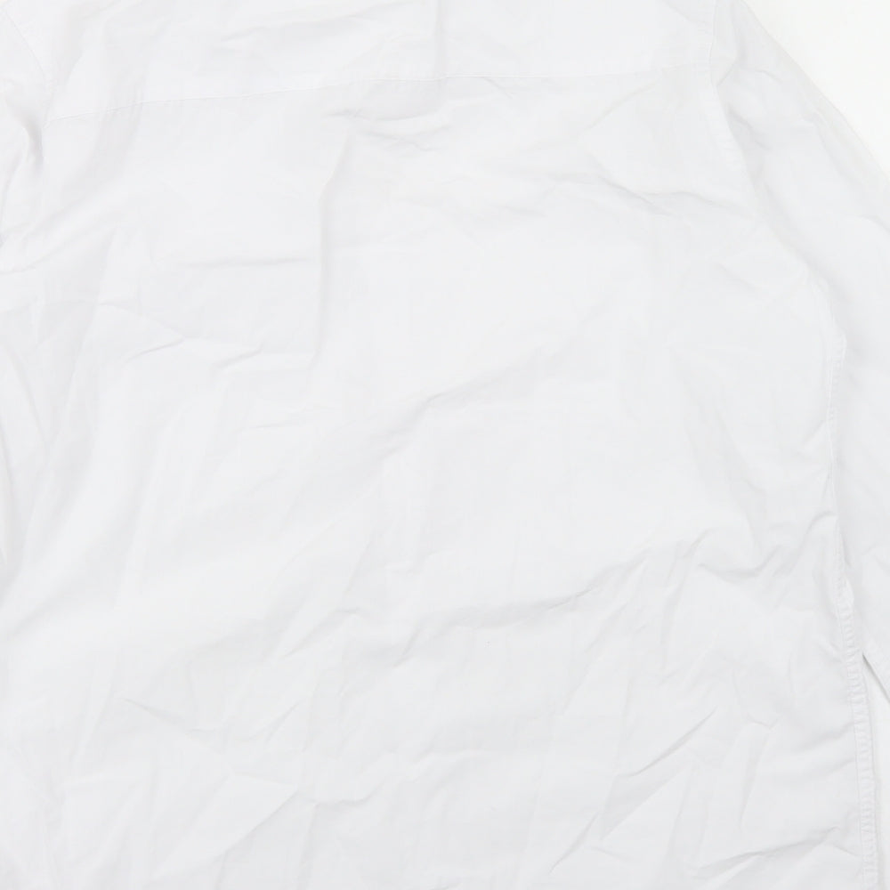 F&F Boys White  Polyester Basic Button-Up Size 14-15 Years Collared Button - School Wear