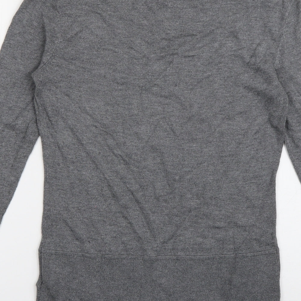H&M Womens Grey Round Neck  Polyamide Pullover Jumper Size M