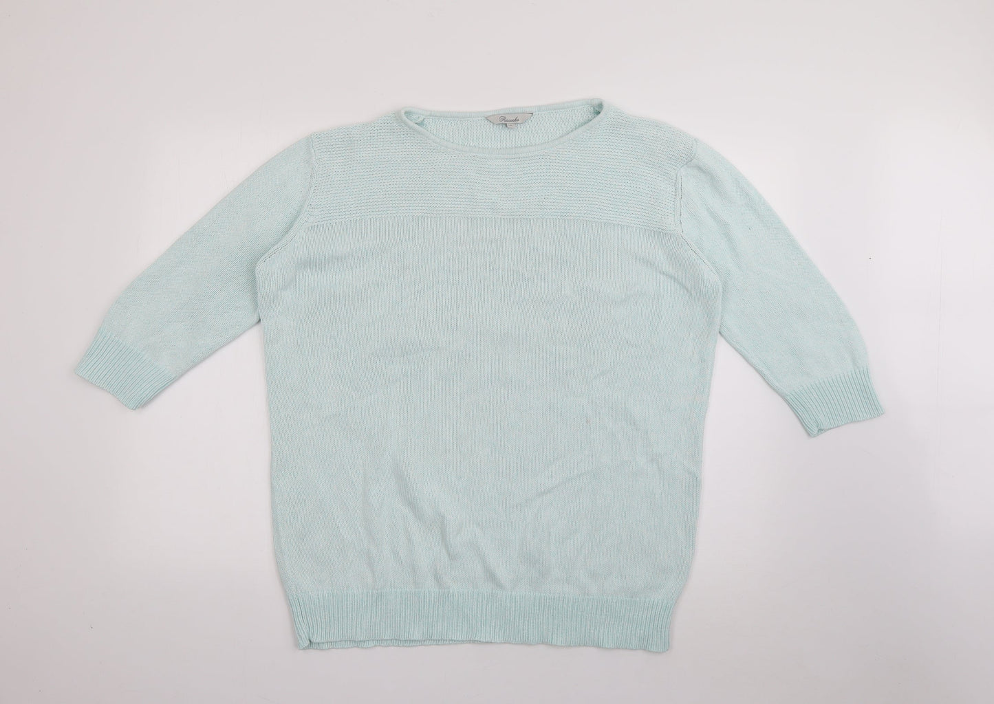 Peacocks Womens Blue Round Neck  Cotton Pullover Jumper Size XL