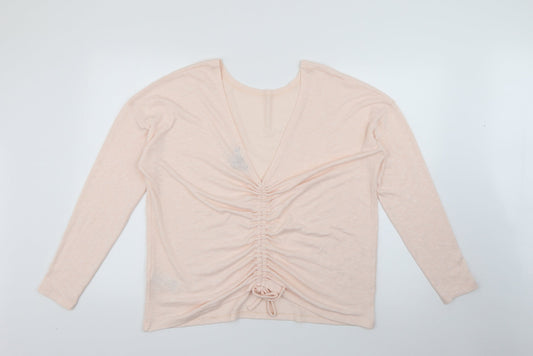 New Look Womens Pink Scoop Neck  Polyester Pullover Jumper Size M