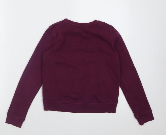 H&M Girls Purple  Cotton Pullover Sweatshirt Size 8-9 Years  Pullover