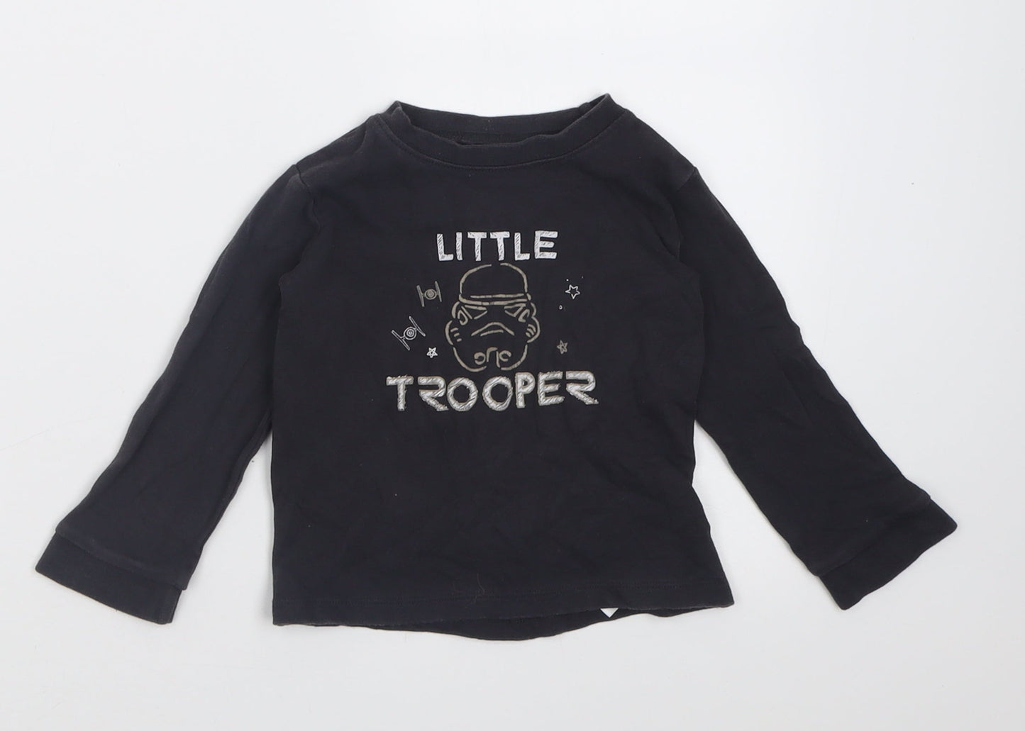George Boys Grey  Cotton Basic Casual Size 12-18 Months Crew Neck Pullover - little trooper