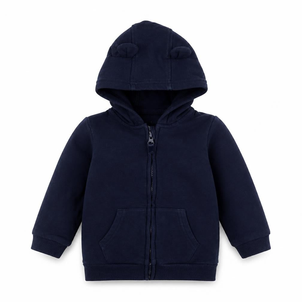 georgr Boys Blue   Jacket  Size 12-18 Months   Zip - Bear Ear Hood