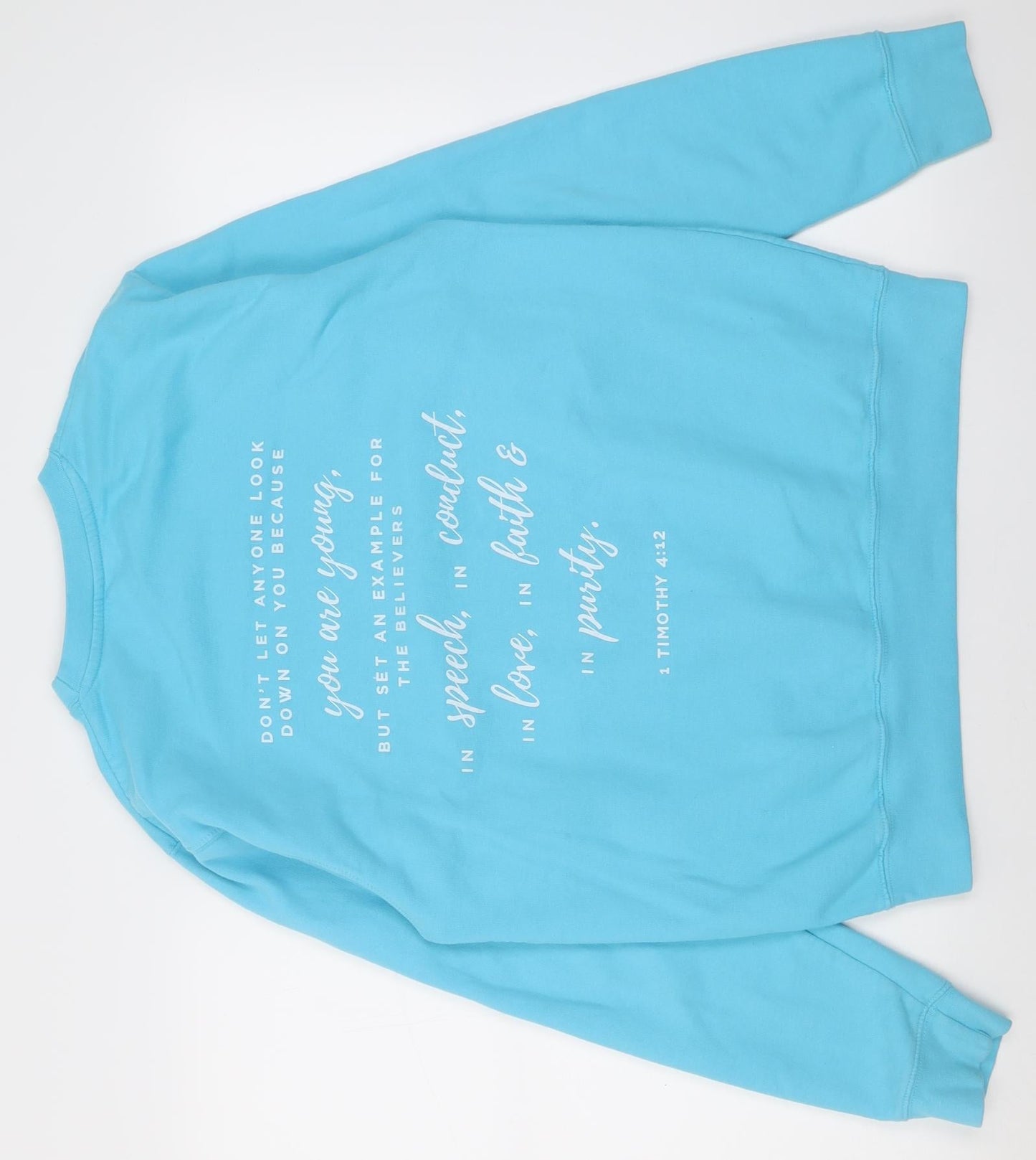 Awdis Womens Blue  Cotton Pullover Sweatshirt Size M  Pullover - whitehead presbyterian