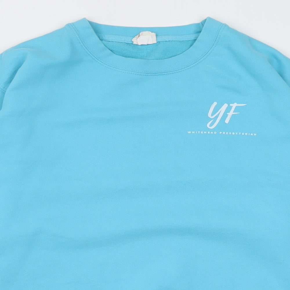 Awdis Womens Blue  Cotton Pullover Sweatshirt Size M  Pullover - whitehead presbyterian