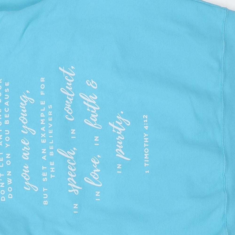 Awdis Womens Blue  Cotton Pullover Sweatshirt Size M  Pullover - whitehead presbyterian
