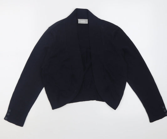 Wallis Womens Blue V-Neck  Acrylic Cardigan Jumper Size S