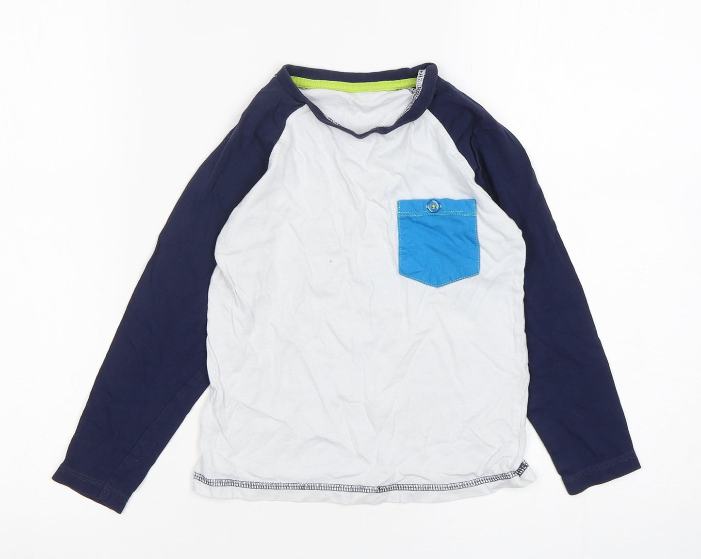 Dunnes Stores Boys Multicoloured  Cotton Basic T-Shirt Size 6 Years Round Neck Pullover