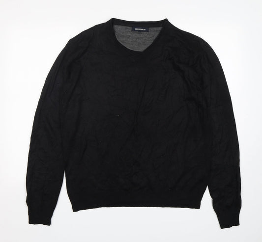 Industrialise Womens Black V-Neck  Polyester Pullover Jumper Size L