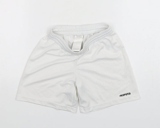 Kipsta Boys White  Polyester Sweat Shorts Size 6 Years  Regular Drawstring