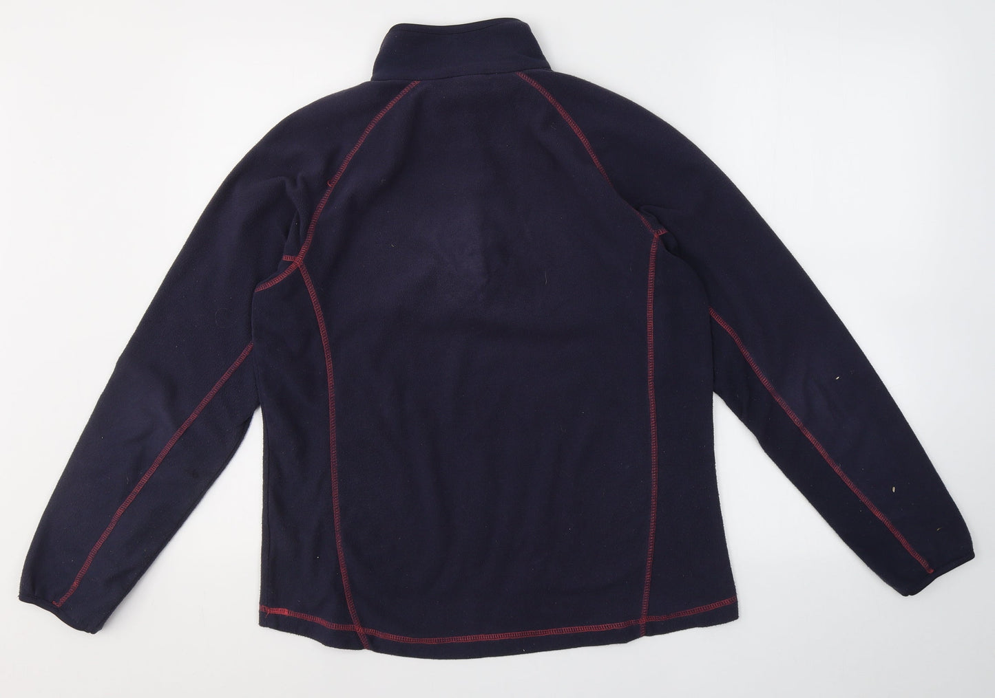 Blue Mountain Womens Blue  Polyester Pullover Sweatshirt Size L  Zip