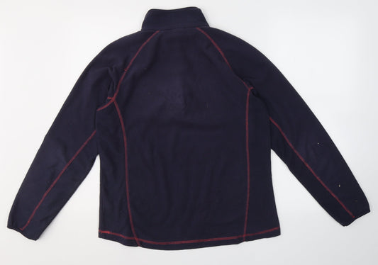 Blue Mountain Womens Blue  Polyester Pullover Sweatshirt Size L  Zip