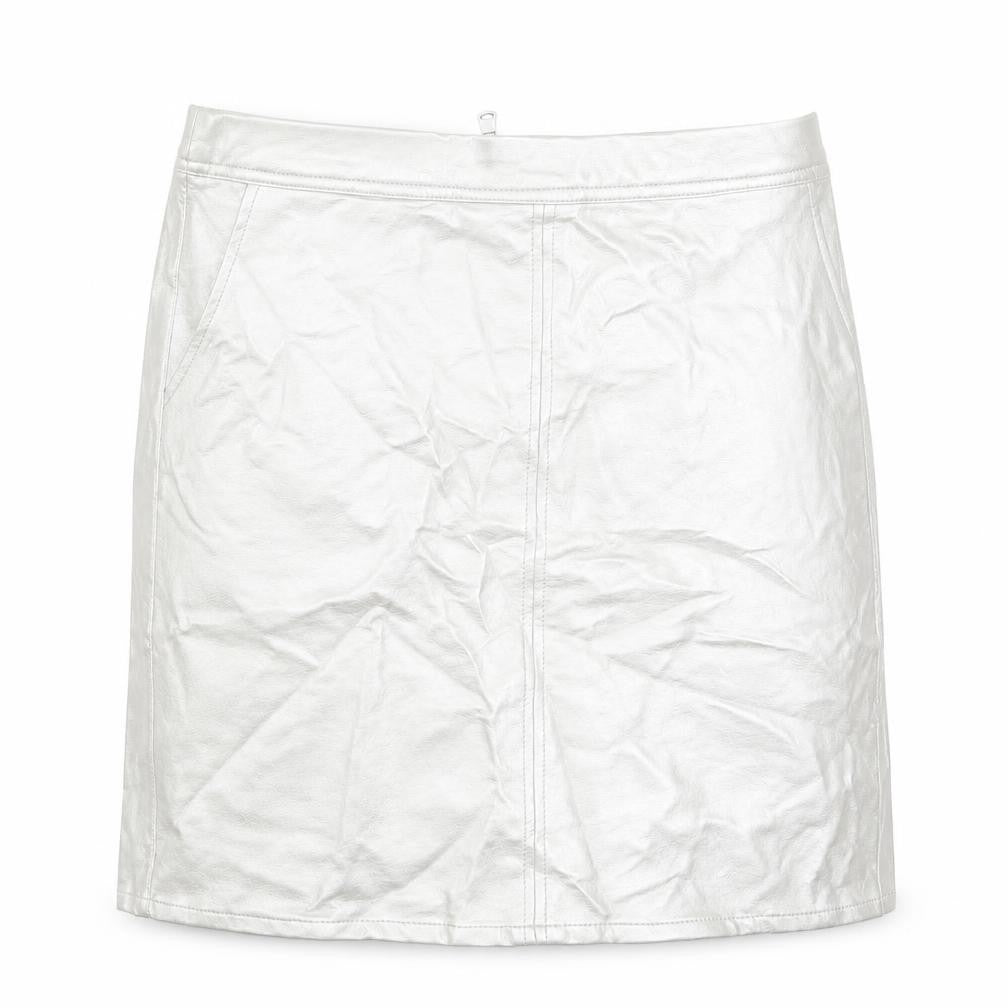 New Look Girls Silver  Polyurethane Mini Skirt Size 13 Years  Regular Zip