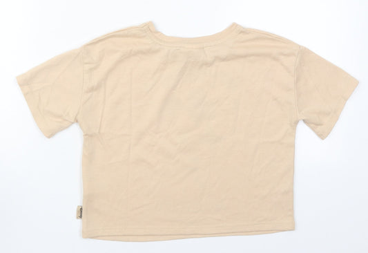 George Girls Beige  Polyester Basic T-Shirt Size 8-9 Years Crew Neck Pullover - Ballet Minnie Mouse
