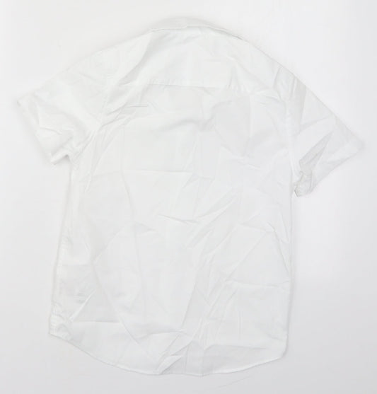 F&F Boys White  Polyester Basic Button-Up Size 8-9 Years Collared Button