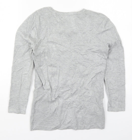 Principles Womens Grey Round Neck  Viscose Pullover Jumper Size 8