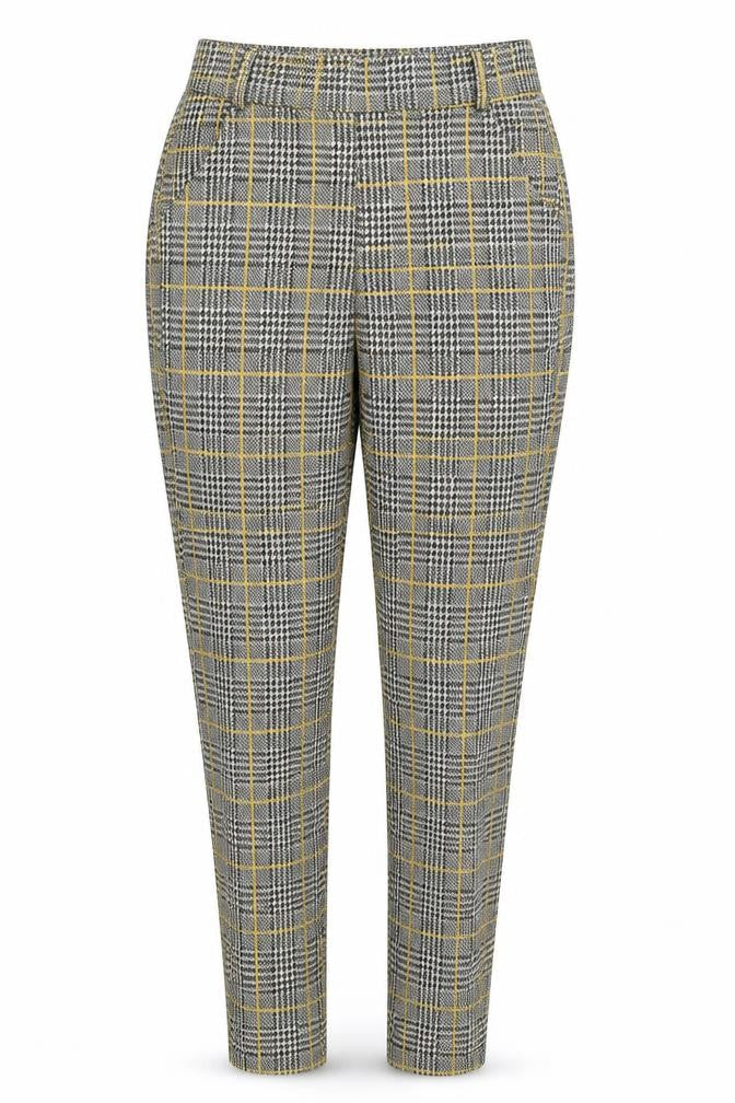 Preworn Womens Yellow Check Nylon Carrot Leggings Size S L27 in