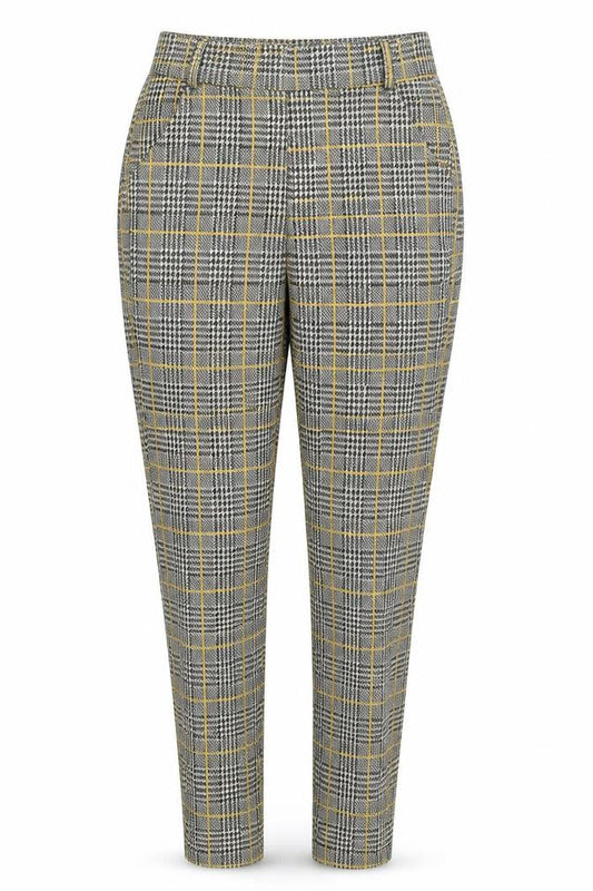 Preworn Womens Yellow Check Nylon Carrot Leggings Size S L27 in