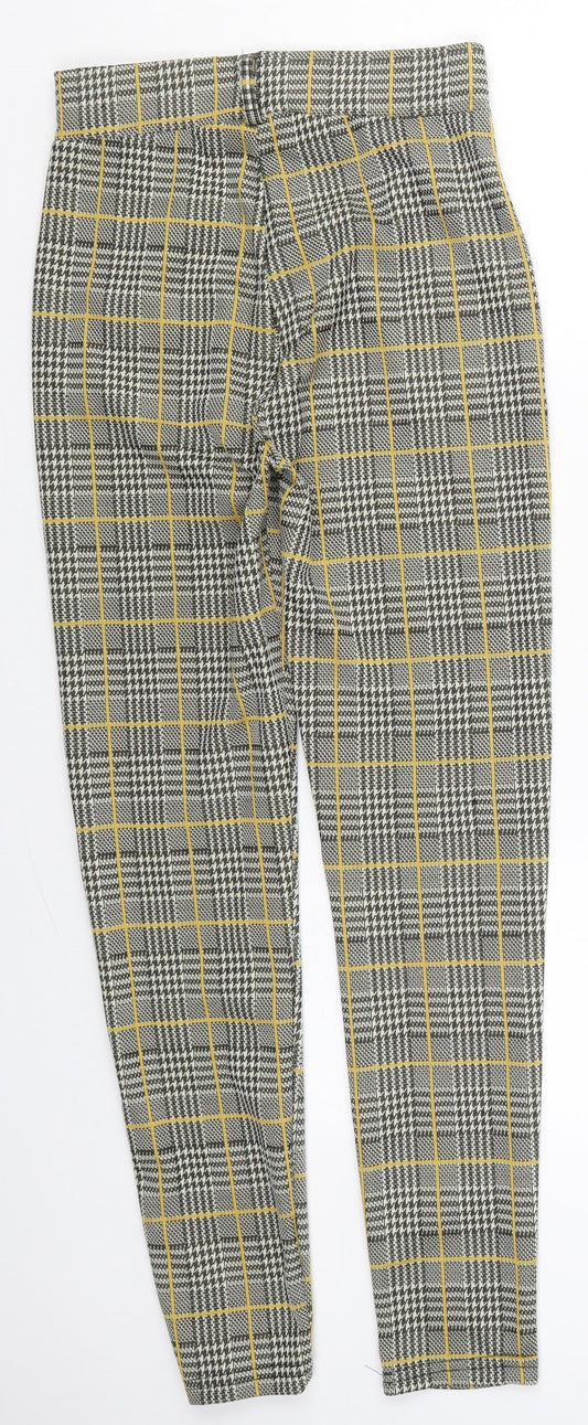 Preworn Womens Yellow Check Nylon Carrot Leggings Size S L27 in