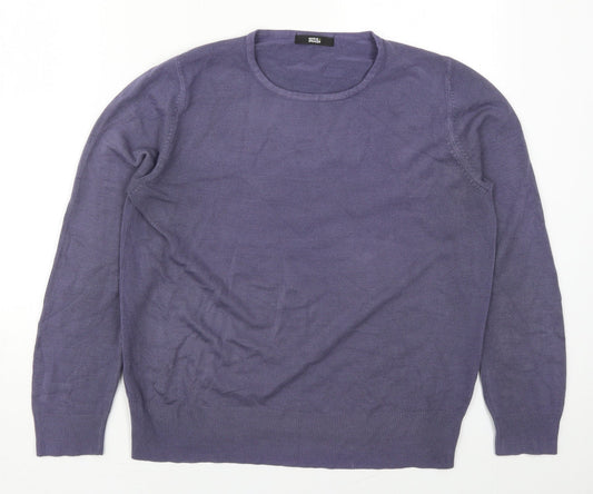 Marks and Spencer Womens Purple Round Neck  Acrylic Pullover Jumper Size 14