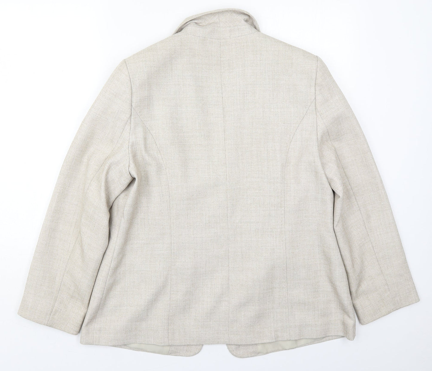 Isle Womens Beige   Jacket  Size 16  Hook & Eye