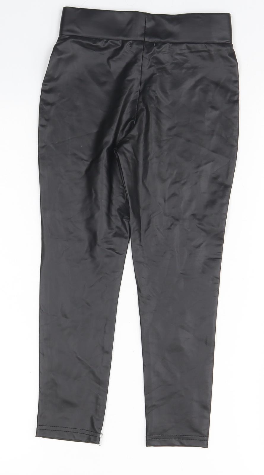 Primark Girls Black  Polyester Capri Trousers Size 7-8 Years  Regular