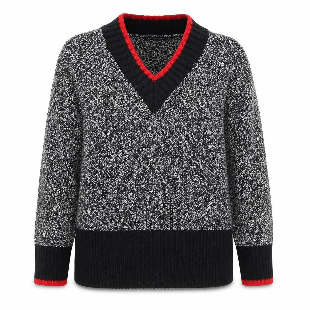 Marks and Spencer Womens Black V-Neck  Polyester Pullover Jumper Size S