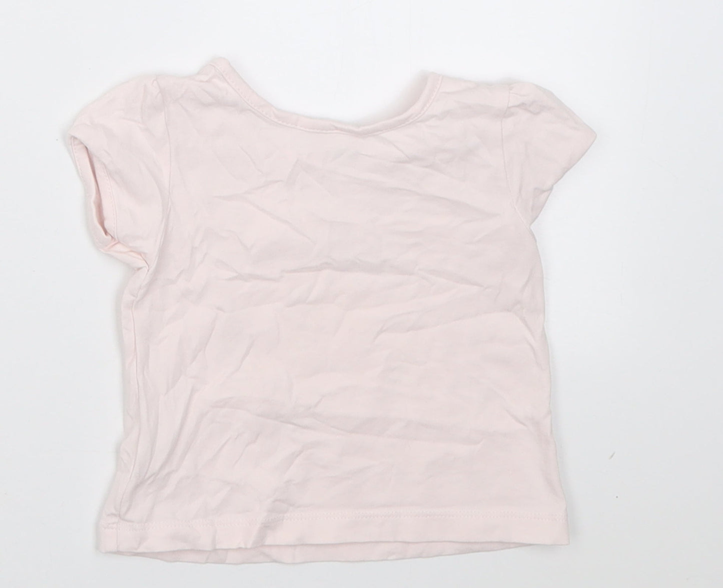 serkon Girls Pink  Cotton Basic T-Shirt Size 18-24 Months Crew Neck Pullover