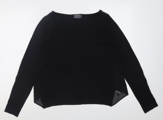 NEXT Womens Black Crew Neck  Acrylic Pullover Jumper Size 10