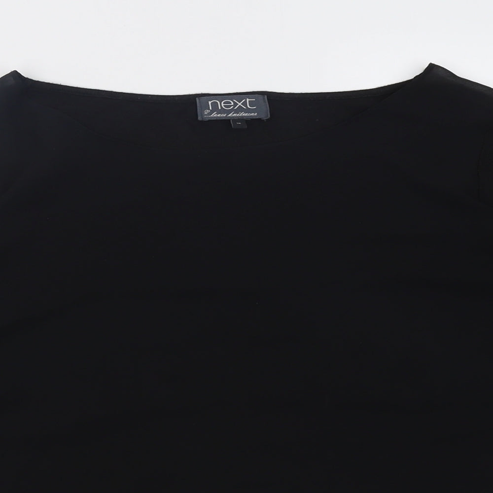 NEXT Womens Black Crew Neck  Acrylic Pullover Jumper Size 10